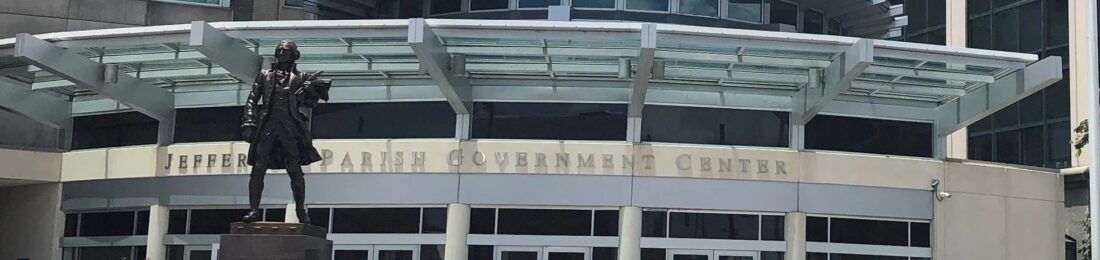 Jefferson Parish Government Center, statue of Thomas Jefferson